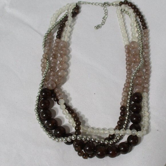 Pretty NY Multi Strand Purple BEADED NECKLACE - Picture 5 of 9